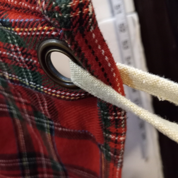 Mud Pie Plaid Merry Christmas Holidays Red Santa Front Pockets Apron - Picture 5 of 14